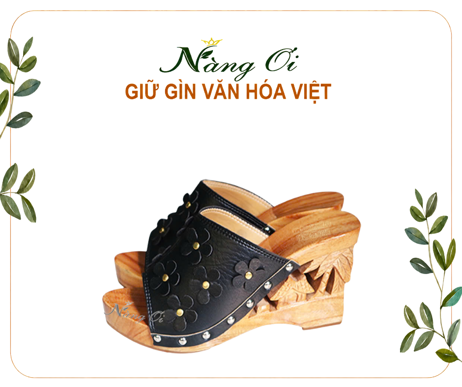 guốc mộc chạm khắc